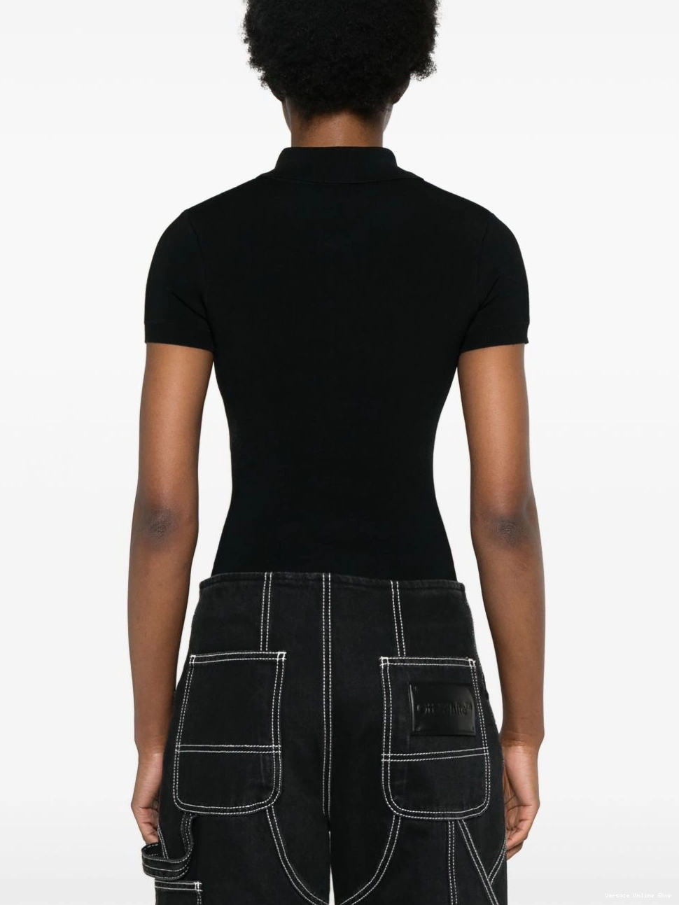 Affordable polo-collar knitted bodysuit Jeans Versace Women Couture 0329